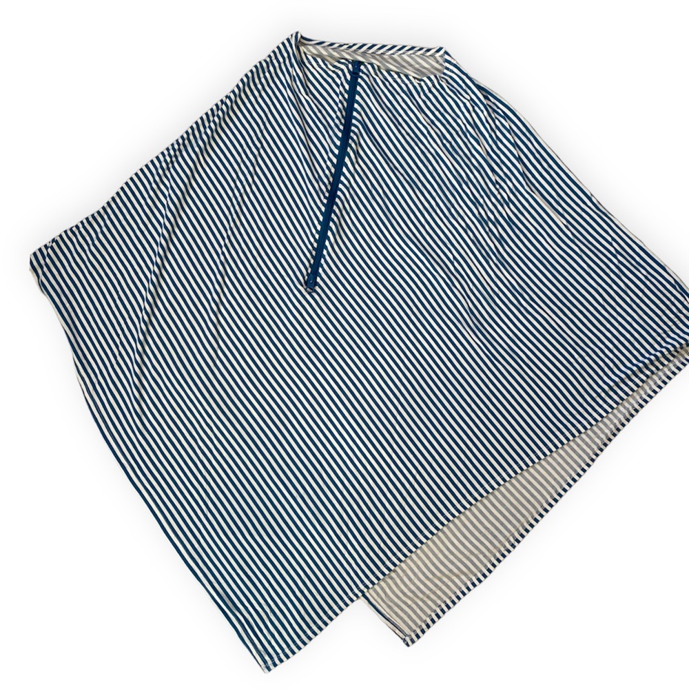 Baby leaf multi-use baby cover- blue thin stripes